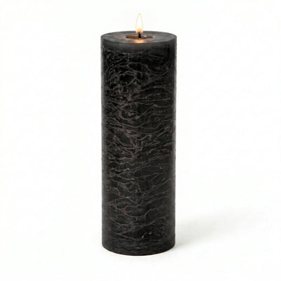 Richland Rustic Pillar Candle 3"x 9" Black Set of 24 - thumbnail number 2