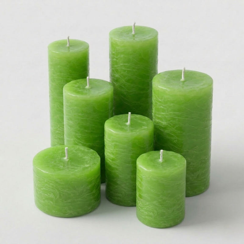 Richland Rustic Pillar Candle 3"x 3" Green - thumbnail number 4