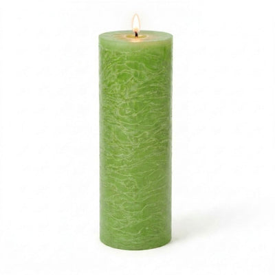 Richland Rustic Pillar Candle 3"x 9" Green Set of 6 - thumbnail number 2