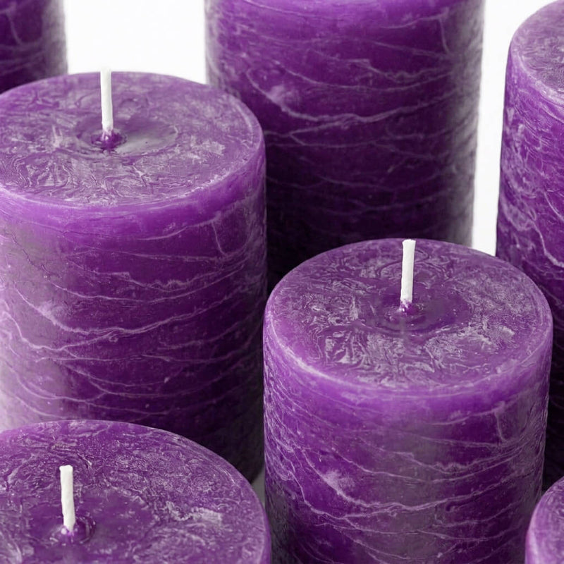 Richland Rustic Pillar Candle 3"x 3" Lavender Set of 12 - thumbnail number 5