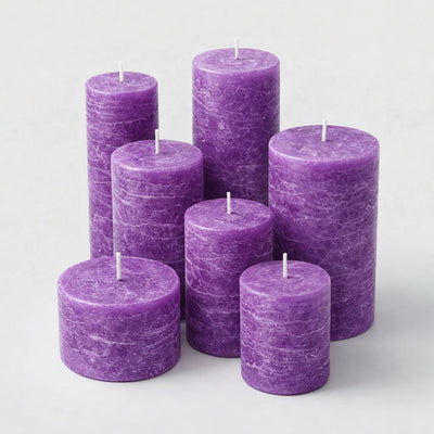 Richland Rustic Pillar Candle 3"x 3" Lavender - thumbnail number 4