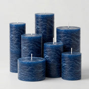 Richland Rustic Pillar Candle 3"x 3" Navy Blue - thumbnail number 3