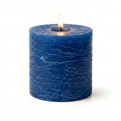 Richland Rustic Pillar Candle 3"x 3" Navy Blue - thumbnail number 2