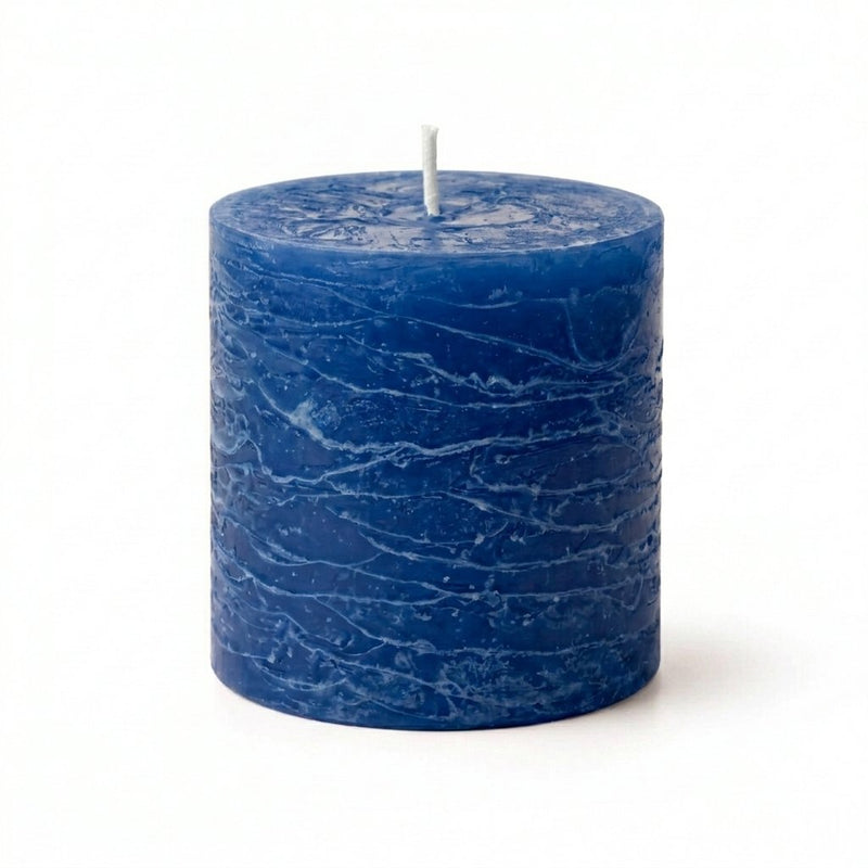 Richland Rustic Pillar Candle 3"x 3" Navy Blue - thumbnail number 1