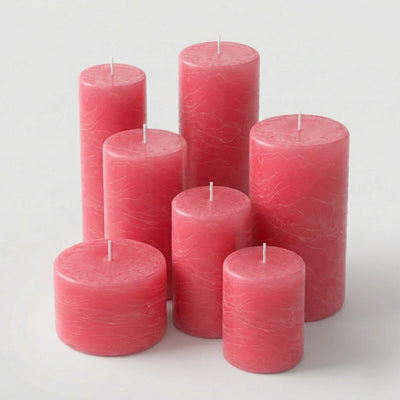 Richland Rustic Pillar Candle 3"x 3" Pink - thumbnail number 4