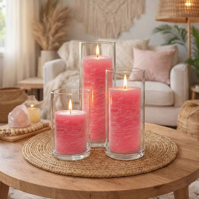 Richland Rustic Pillar Candle 3"x 3" Pink - thumbnail number 10