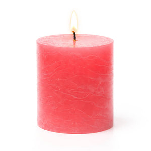 Richland Rustic Pillar Candle 3"x 3" Pink Set of 12