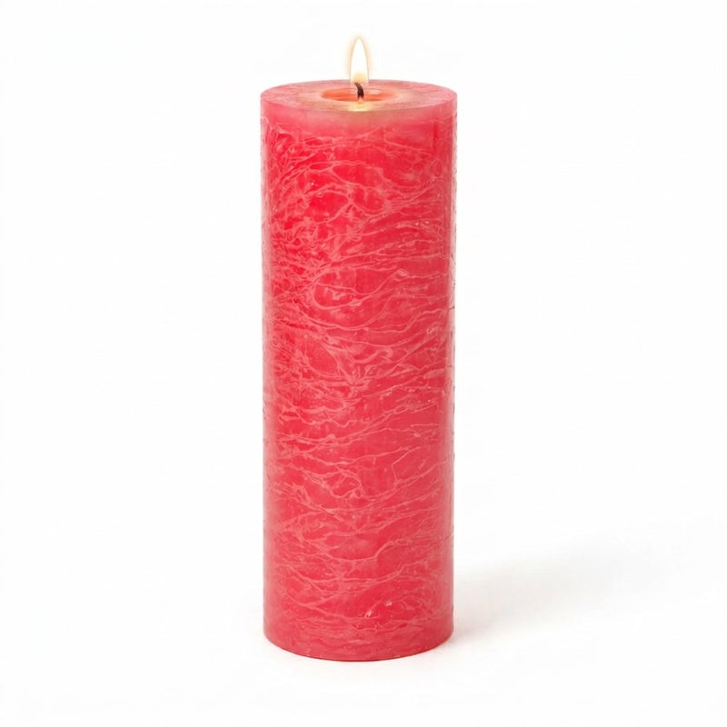 Richland Rustic Pillar Candle 3"x 9" Pink Set of 6 - thumbnail number 2