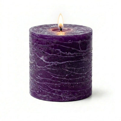 Richland Rustic Pillar Candle 3"x 3" Purple - thumbnail number 2