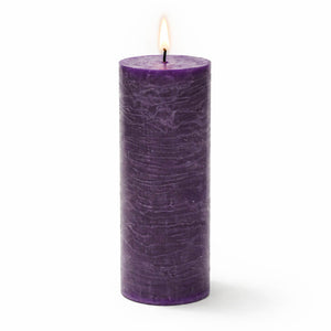 Richland Rustic Pillar Candle 3"x 9" Purple Set of 24