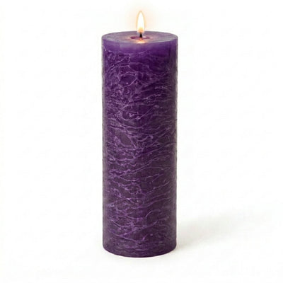 Richland Rustic Pillar Candle 3"x 9" Purple - thumbnail number 2