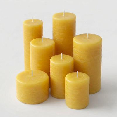 Richland Rustic Pillar Candle 3"x 9" Yellow - thumbnail number 4
