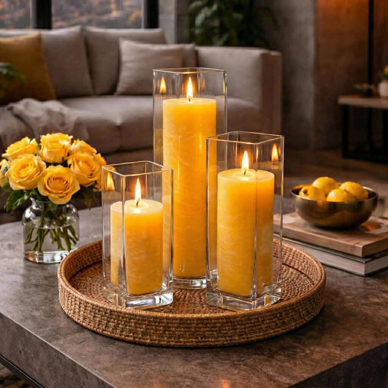 Richland Rustic Pillar Candle 3"x 9" Yellow - thumbnail number 10