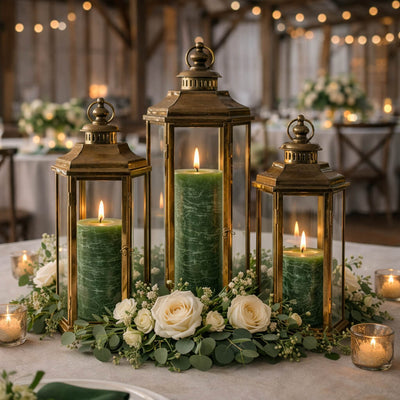 Richland Rustic Pillar Candle 3"x 3" Dark Green - thumbnail number 8