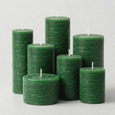 Richland Rustic Pillar Candle 3"x 3" Dark Green - thumbnail number 3