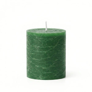 Richland Rustic Pillar Candle 3"x 3" Dark Green Set of 48