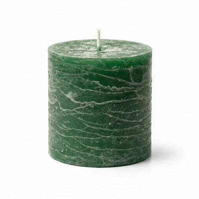Richland Rustic Pillar Candle 3"x 3" Dark Green - thumbnail number 1