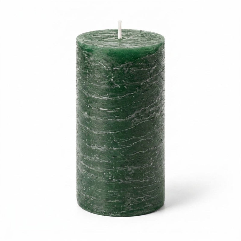 Richland Rustic Pillar Candle 3"x 6" Dark Green - thumbnail number 1