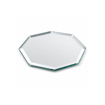 5-inch octagonal table mirror with beveled edges shown from an angle - thumbnail number 2