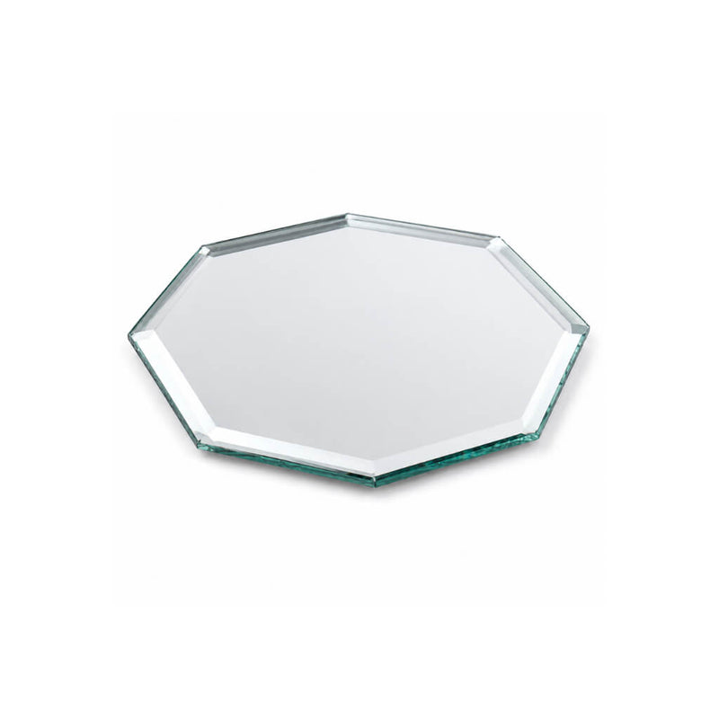 5-inch octagonal table mirror with beveled edges shown from an angle - thumbnail number 2
