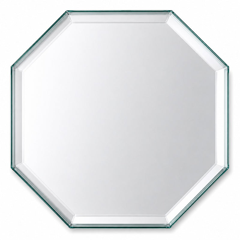 Octagonal glass table centerpiece mirror with beveled edges - thumbnail number 1