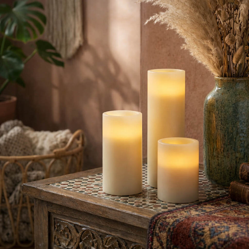 Richland Flameless LED Pillar Candle 3"x9" Ivory - thumbnail number 7