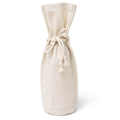 Canvas wine bottle gift bag with a drawstring tie - thumbnail number 1