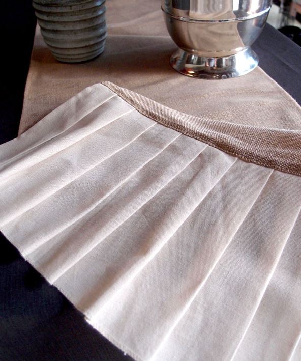 burlap cotton pleated ruffle table runner 114 inches
