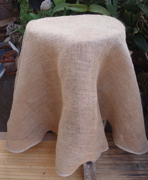 Round Burlap Overlay 60" Finished Edge