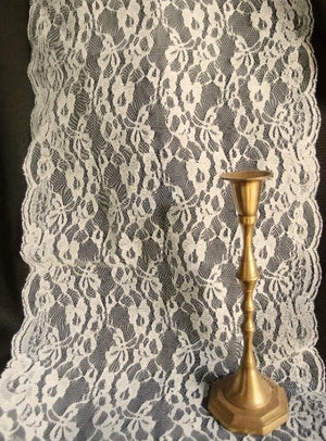 Ivory Chantilly Lace Runner and Sash 14in x 10yds