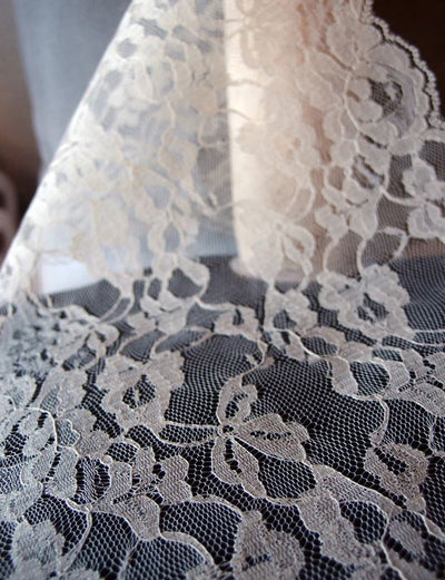 Ivory Chantilly Lace Runner and Sash 14in x 10yds - thumbnail number 1