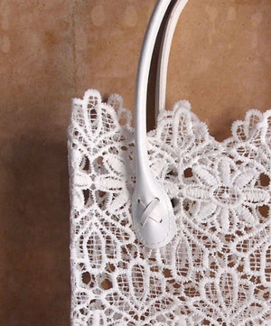 White Lace Tote Bag 17"