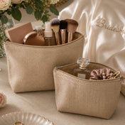 Two zippered burlap bags filled with makeup and accessories - thumbnail number 4