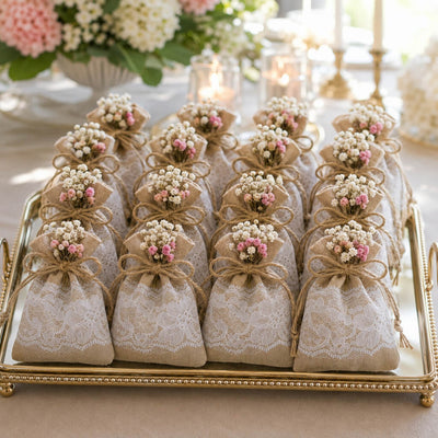 Linen and Lace Detail Favor Bags 3x4 (Set of 12) - thumbnail number 6