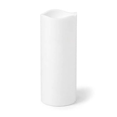 Richland Flameless LED Wavy Top Pillar Candle White 3"x9"