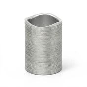 Unlit Silver Metallic Wavy Top LED Candle on white background - thumbnail number 1