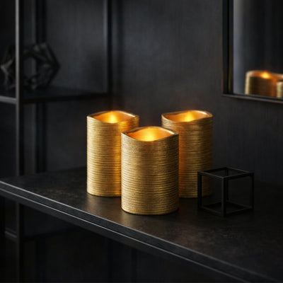 Richland Gold Metallic Wavy Top LED Candle - thumbnail number 6