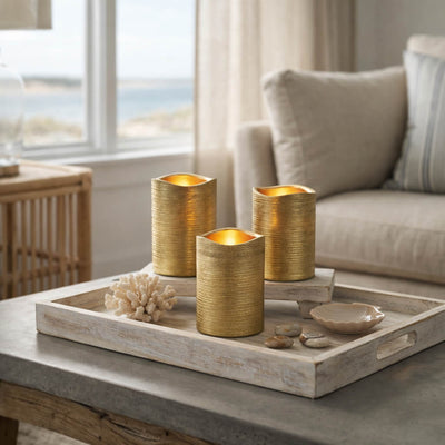 Richland Gold Metallic Wavy Top LED Candle - thumbnail number 7