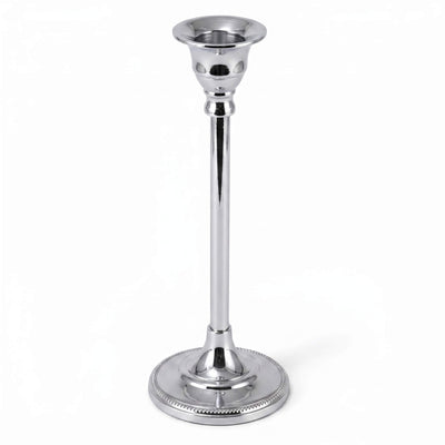 9" Taper Candlestick Silver on a white background - thumbnail number 1