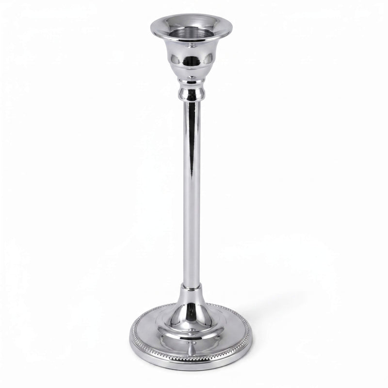9" Taper Candlestick Silver on a white background - thumbnail number 1