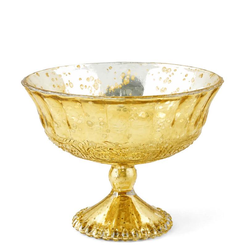 Empty Gold Mercury Glass Compote 7" x 5.25" - thumbnail number 1