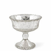 Silver Mercury Glass Compote 4.75" on a white background - thumbnail number 1
