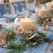 4.5" Bubble vase with a candle and sea shells on a coastal wedding table - thumbnail number 7