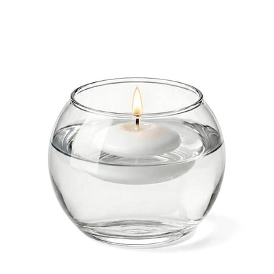 A 4.5" Bubble vase with water and a lit floating candle - thumbnail number 5