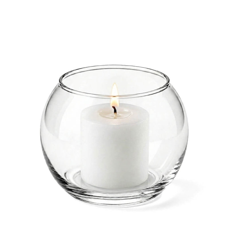 A 4.5" Bubble vase containing a lit white pillar candle - thumbnail number 3