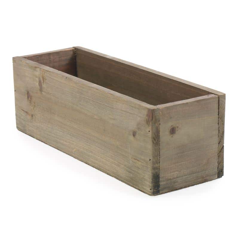 Wood Planter Box 11.75"x4"x4" Natural Brown - thumbnail number 3
