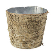 Natural Birch Bark Covered Zinc Planter Vase 5.5" x 5" - thumbnail number 3