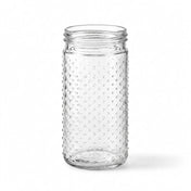 An empty Hobnail Mason Jar Vase 9.25" isolated on a solid white background - thumbnail number 1
