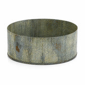 Norah Corrugated Zinc Pot Bowl 4" x 10" - thumbnail number 1