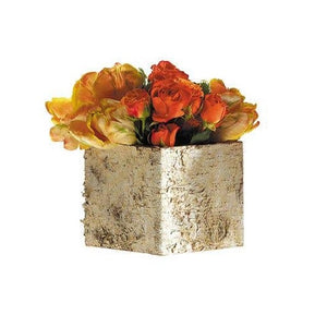 Birch Bark Square Pot w/Liner 4.5x5